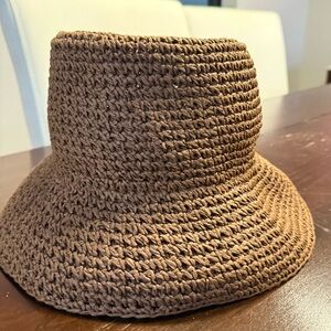 Madewell straw lantern hat brown